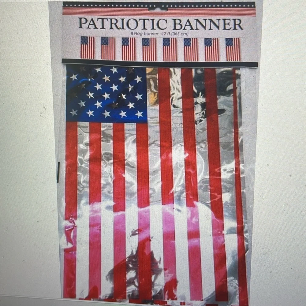 Patriotic 8 Flag Banner ~ Red White Blue